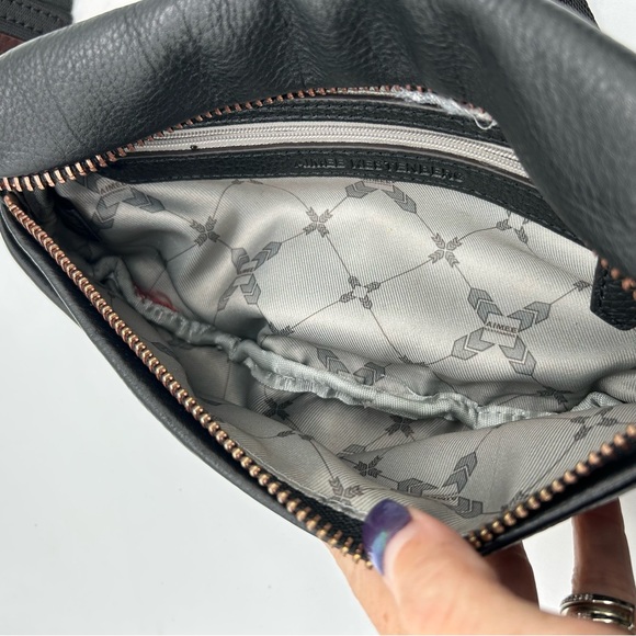 Aimee Kestenberg Milan Black Leather Fanny Pack Belt Bag Rose Gold Hardware - Picture 4 of 8